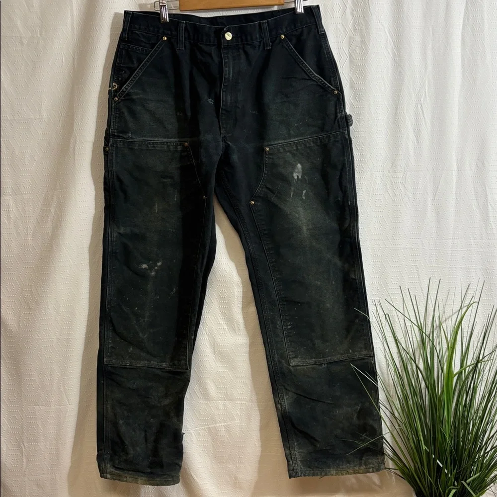 Vintage Carhartt Made in USA Double Knee Duck Canvas Work Pants